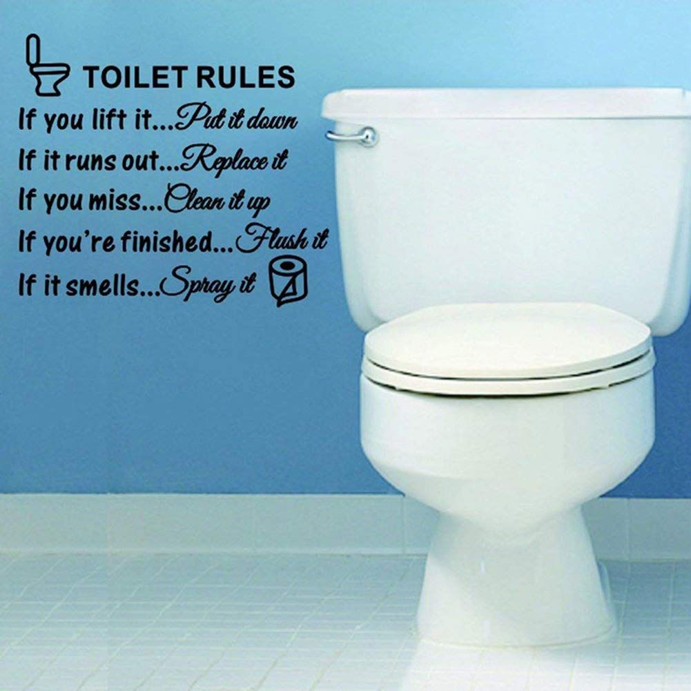 Removable Toilet Rules Wall Quotes Stickers Washroom Bathroom Decals WC Sign Vinyl Art Decor for Kids Living Room Home Decorations โ image 5