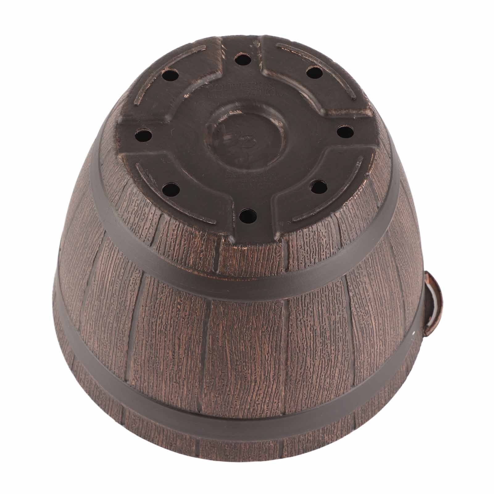 Imitation Wooden Barrel PP Resin Flower Pot Imitated Wood Planting Barrel โ image 4