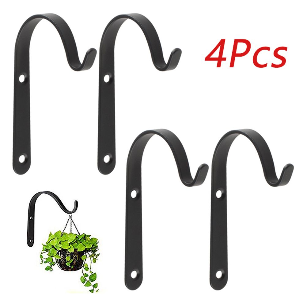 4PCS Garden Plant Wall Mounted Metal Hanging Bracket Decorative Plant Hanger for Bird Feeders Planters — image 2