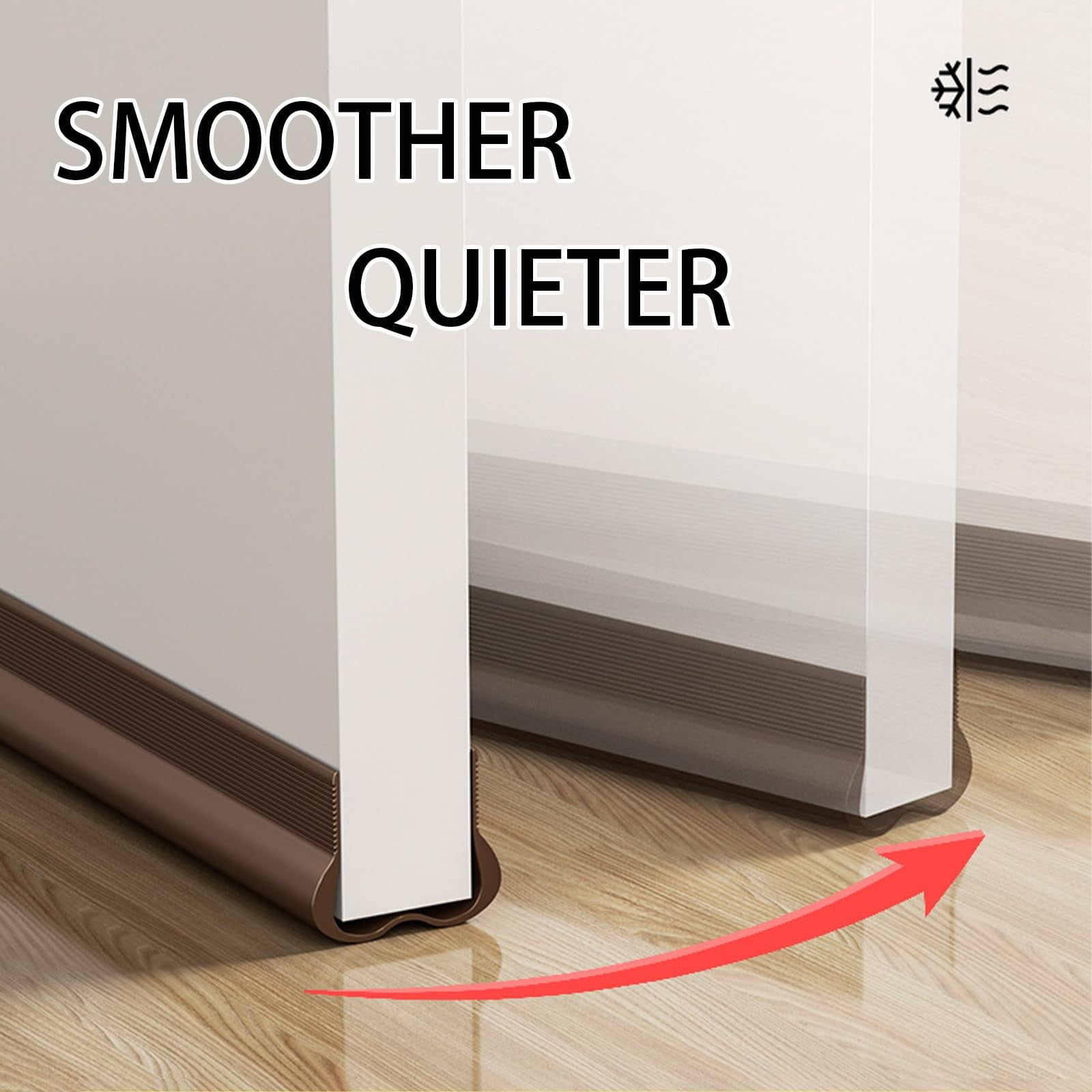 1 Piece Self Adhesive Door Draft Stopper, Weatherproof Foam Seal Strip for Door Bottoms to Reduce Dust, 100 x 4.5 x 3 cm, Brown โ image 5