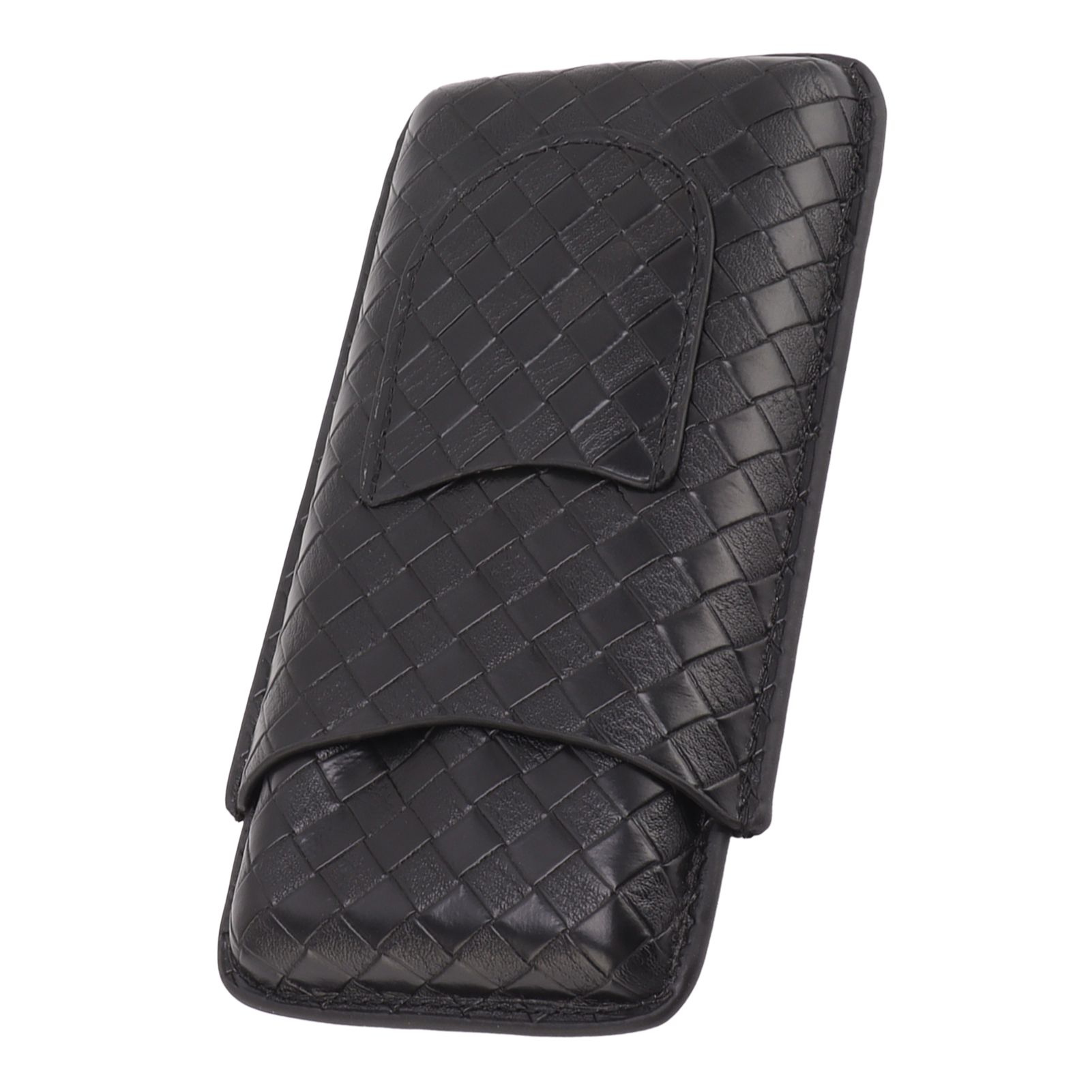 3 Sticks Portable Cigar Case Leather Cigar Humidors Travel Moisturizer Cigar Case for Men Gifts Black — image 4