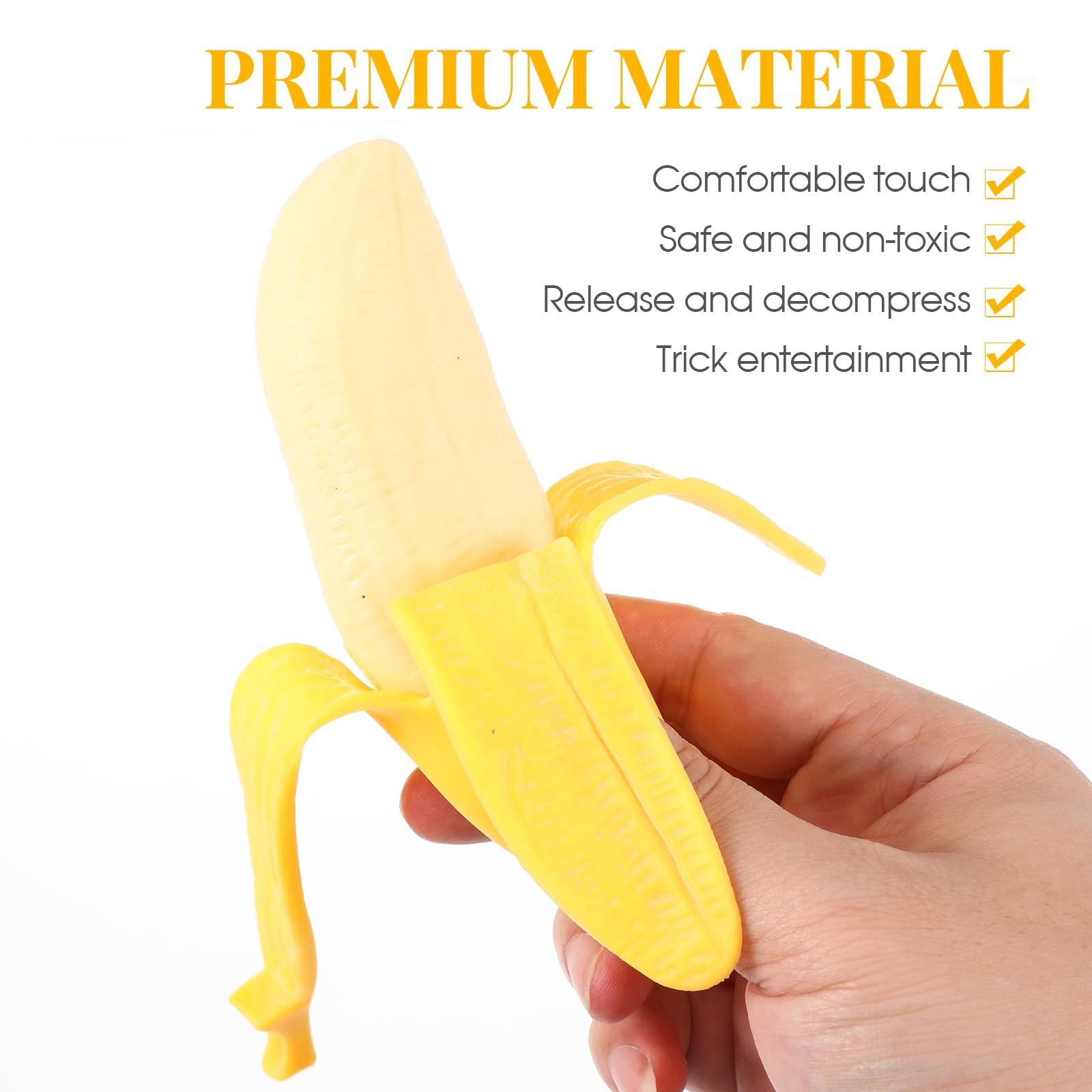Peeled Banana Toys Wacky Plastic Funny Prank Banana Shaped Squeezing Toys Relief Toys for April Fools Day โ image 3
