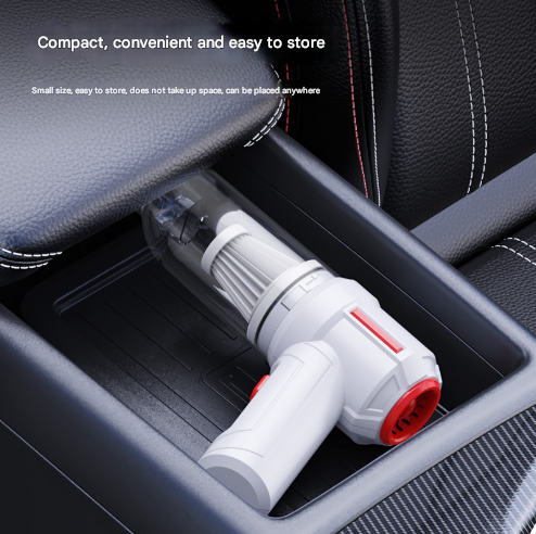 Black 3-in-1 Car Vacuum Cleaner with Blowing, Suction, and Dust Extraction - 2 x 2000mAh Rechargeable Batteries, Includes Floor Brush and Car Charger โ image 2
