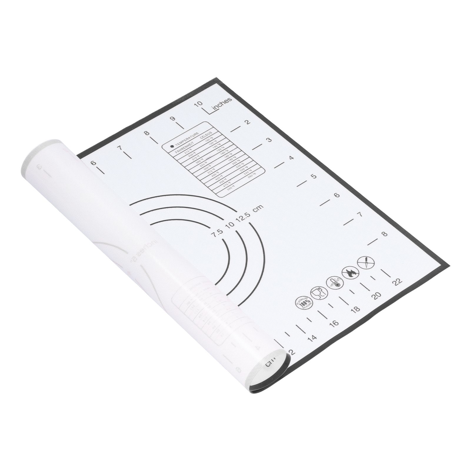 Baking Mat Silicone Non Slip Heat Resistant Dough Mat with Scale for Home Kitchen 29x26cmBlack โ image 2
