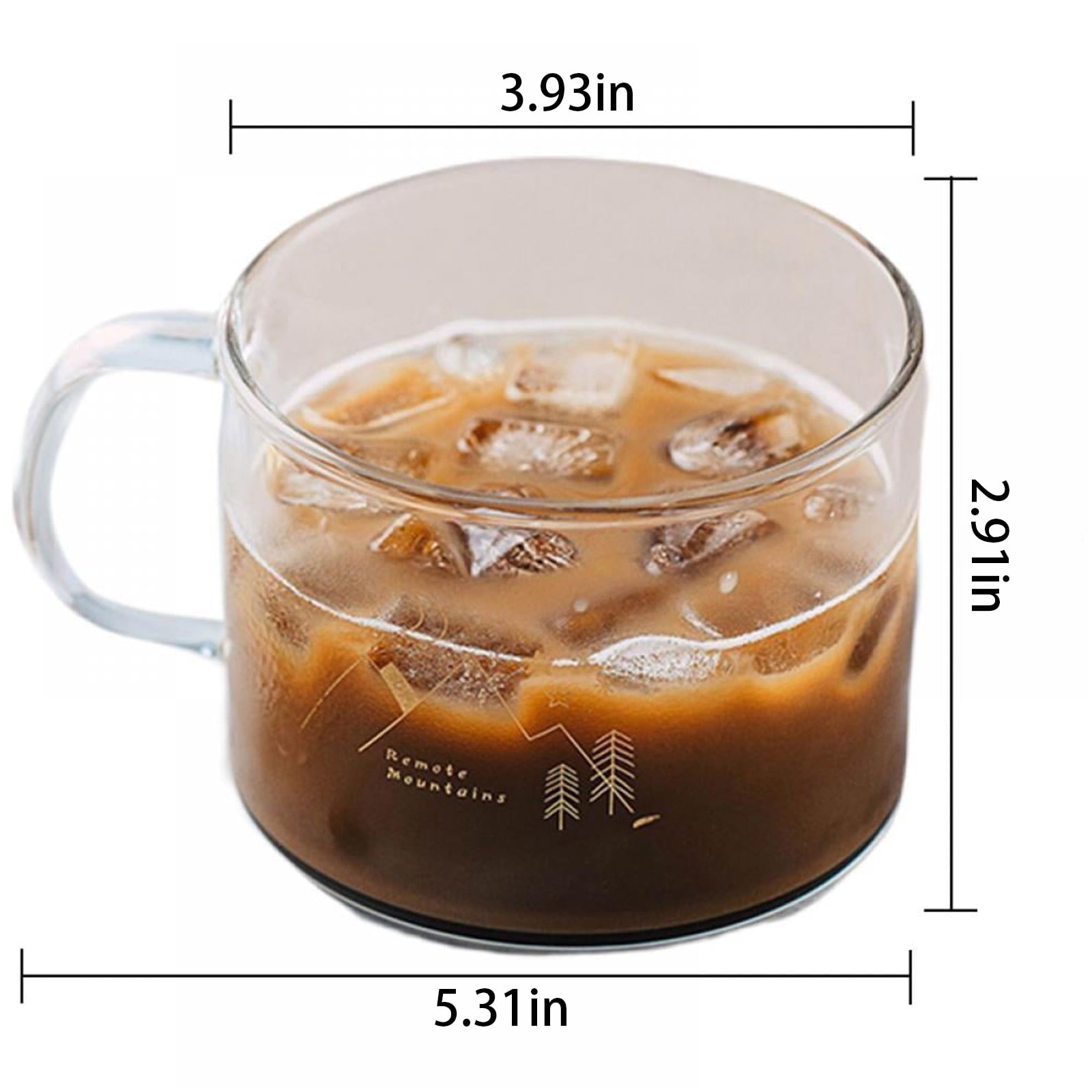 Glass and Bottle, Household Large Capacity Transparent Water Cup Breakfast Cup with Handle Glass 500Ml/16.9 Fl.Oz As shown โ image 4