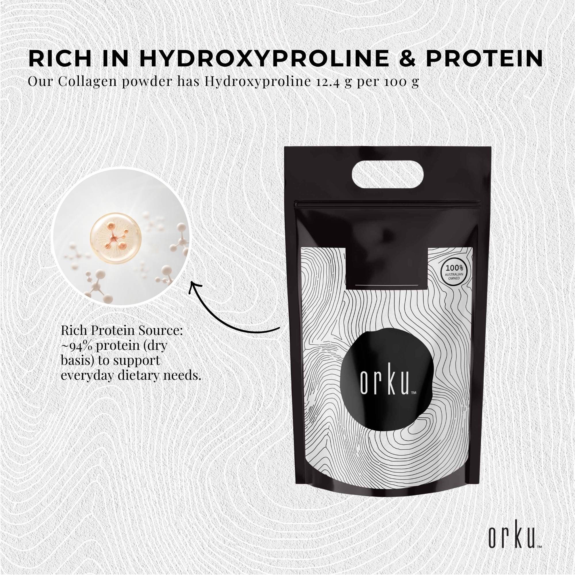 Orku 5Kg Bovine Collagen Peptides Powder Hydrolysed Protein Unflavoured — image 4