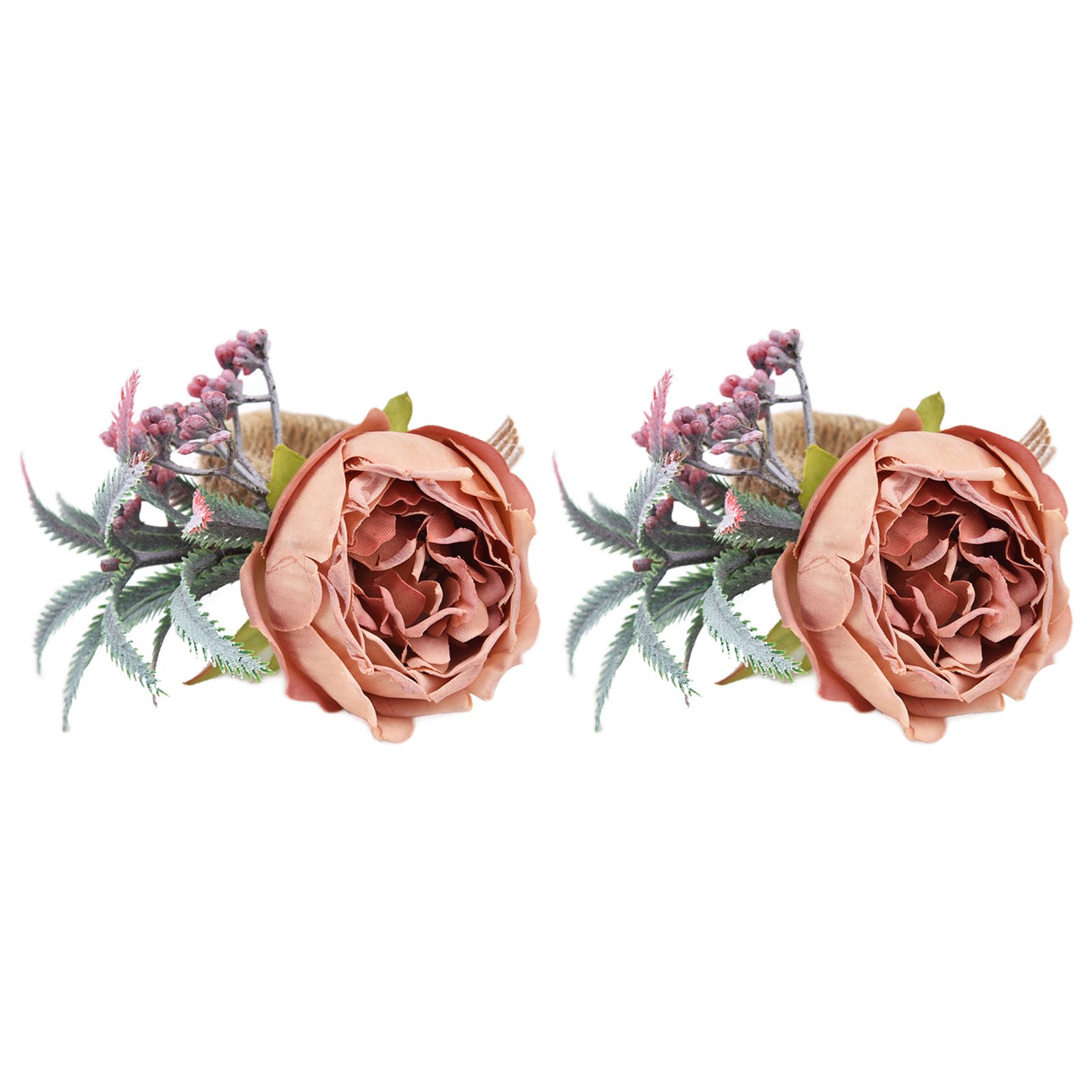 2Pcs Innovative Napkin Buckle Simulation Flower Napkin Ring Holder for Hotel RestaurantPink โ image 4