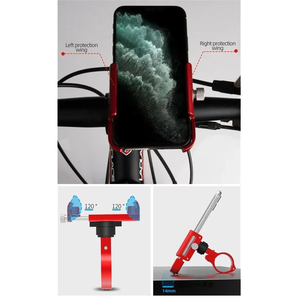 P30 aluminum alloy Bike Phone Holder for 3.5" to 7.5" Device Bicycle Phone Stand Scooter Moto Mount Support Handlebar Clips โ image 2