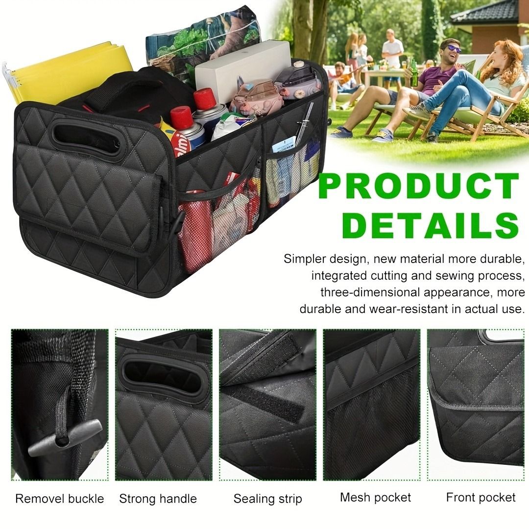 Car Trunk Organizer for SUV, Car Organizers and Storage with Pocket, Car Accessories for Women/Men Waterproof Polyester Trunk Organizer(Large) — image 3