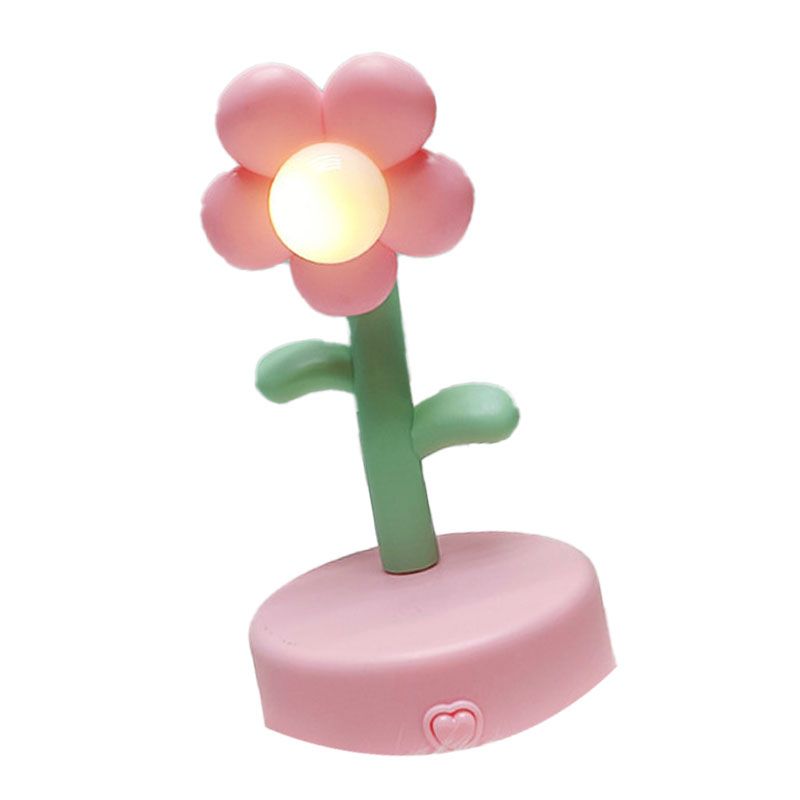 Table Lamp Cute Flower Night Light Portable Desk Lamp Decorative for Office Dorm Decor Pink โ image 2
