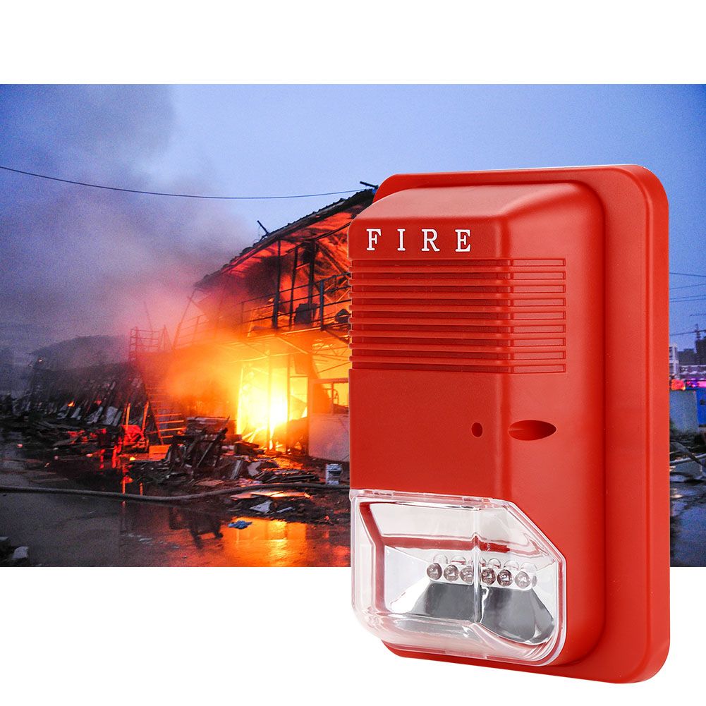 Sound & Light Fire Alarm Warning Strobe Horn Alert Safety System Sensor for Home Office Hotel โ image 5