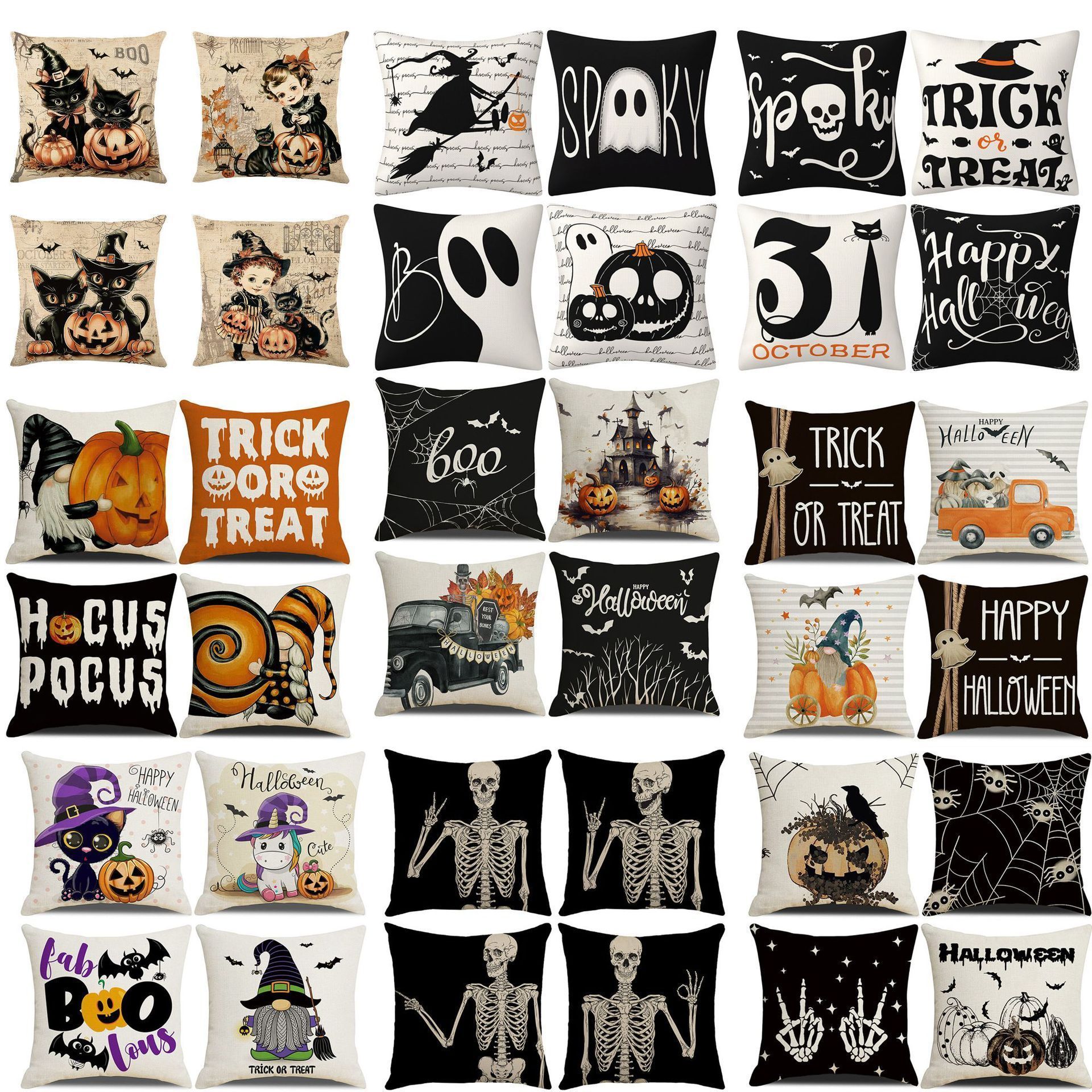 4PC Indoor Festival Accent Pillow Cover For Christmas & Halloween, Style‑77, Suitable For Sofa, Living Room, Bedroom, 45x45cm, Pillow Insert Not Included — image 3