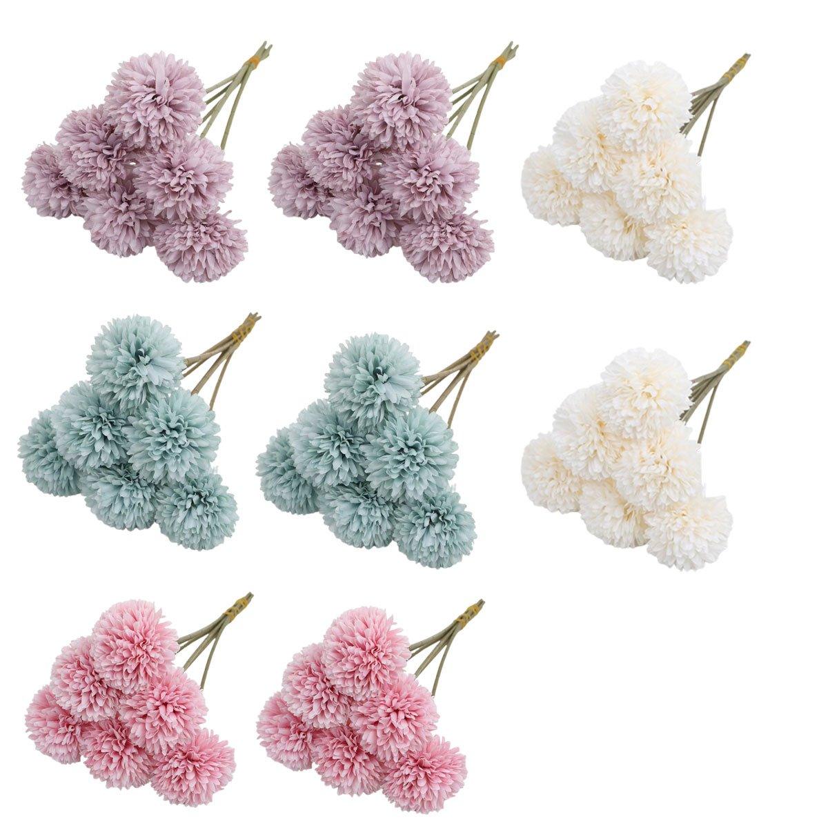12pcs Artificial Dandelion Fake Flower Simulation Arrangement Desktop Decoration - Blue โ image 2