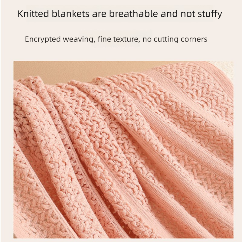 White Elegant Openwork Knitted Throw Blanket with Tassels - 130x230cm Large Decorative Soft Sofa Blanket for Living Room & Bedroom - Breathable Cozy Cover for — image 2