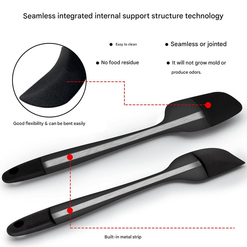 6-Piece Green Silicone Spatula Set – Heat-Resistant, Non-Scratch Kitchen Tools with Integrated Metal Reinforcement, Dishwasher Safe, for Cooking, Mixing, and — image 4