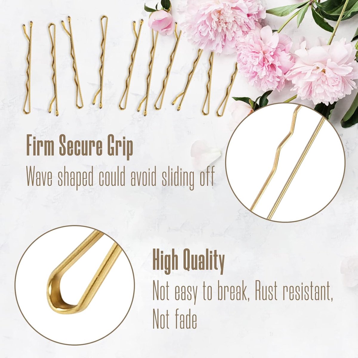 100 Pieces 2 Inch Gold Hairpins - With Clear Storage Box - For Hair Salons & Personal Use — image 5