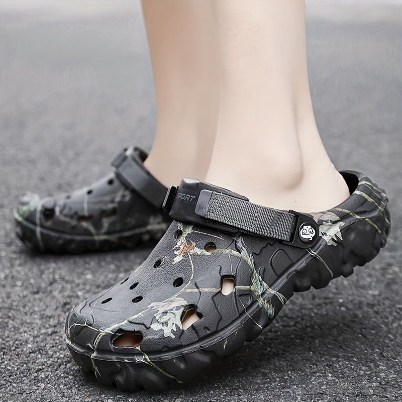 Croc-Style Clogs Anti-Slip Shoes Breathable Clogs Lightweight Footwear Fashion - Khaki - Size 6(AU6/EU39) — image 5