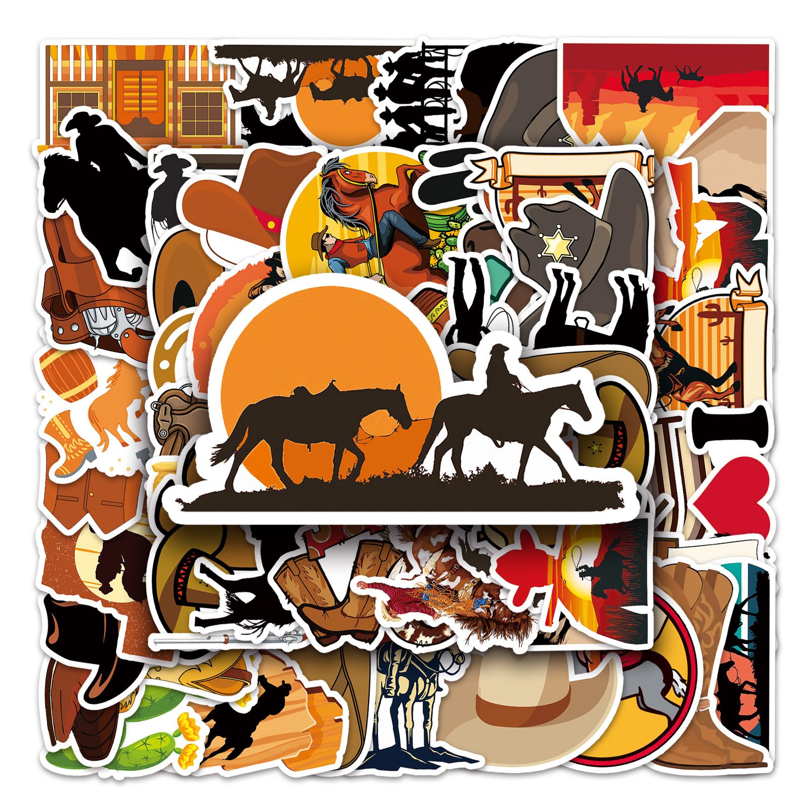 Cowboy Stickers Country Western Stickers Pack 50pcs-Suitable for Laptop Travel Case Notebook Phone Car Scrapbook Water Bottle โ image 2