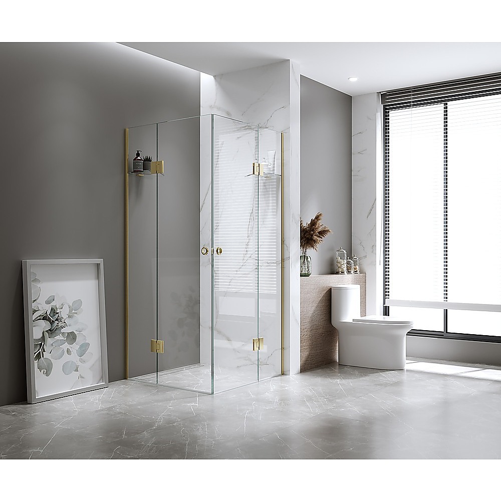 100x110cm Double Door Corner Shower with Gunmetal Channels and SS Hinges