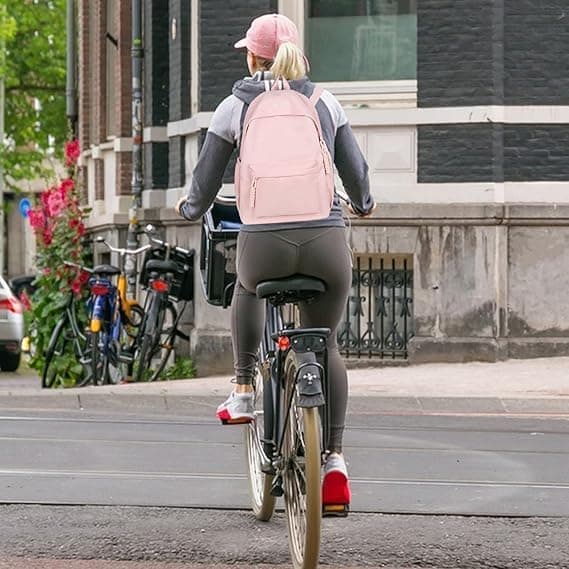 Waterproof School Backpack for Travel, Unisex Student Bag, Pink — image 6
