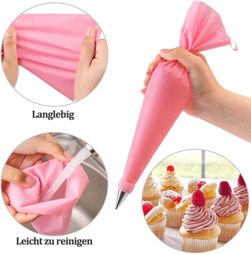 40 Pieces Cake Decorating Piping Set with Icing Nozzles, Compatible with Decorating Bag — image 3