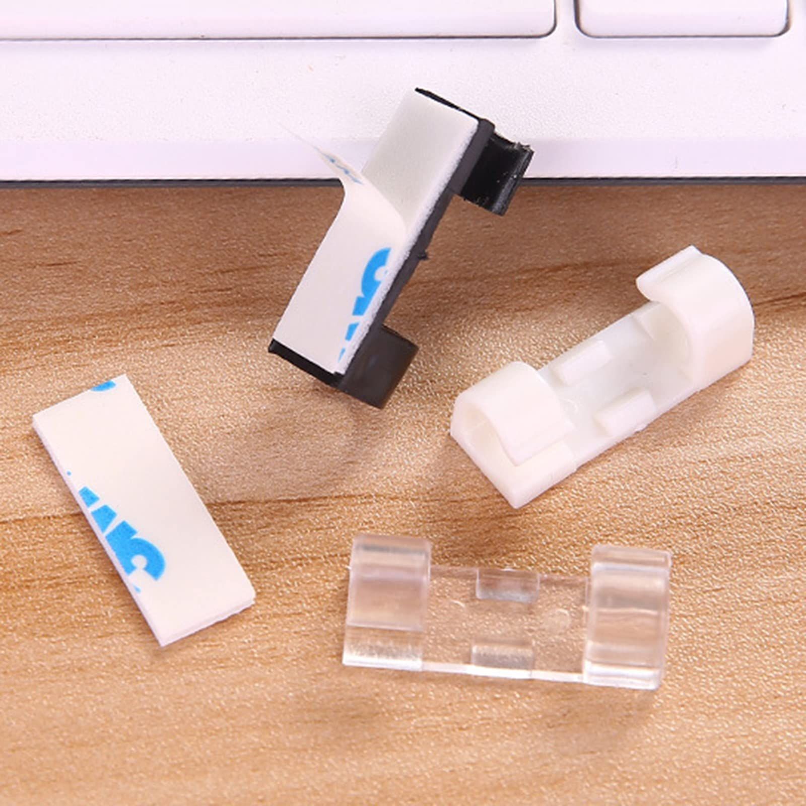 16PC Cable Clips Self Adhesive Cord Organizer Cable Management Plastics Clamps USB Cable Holder Desk Fixed Wire Clip Durable — image 3