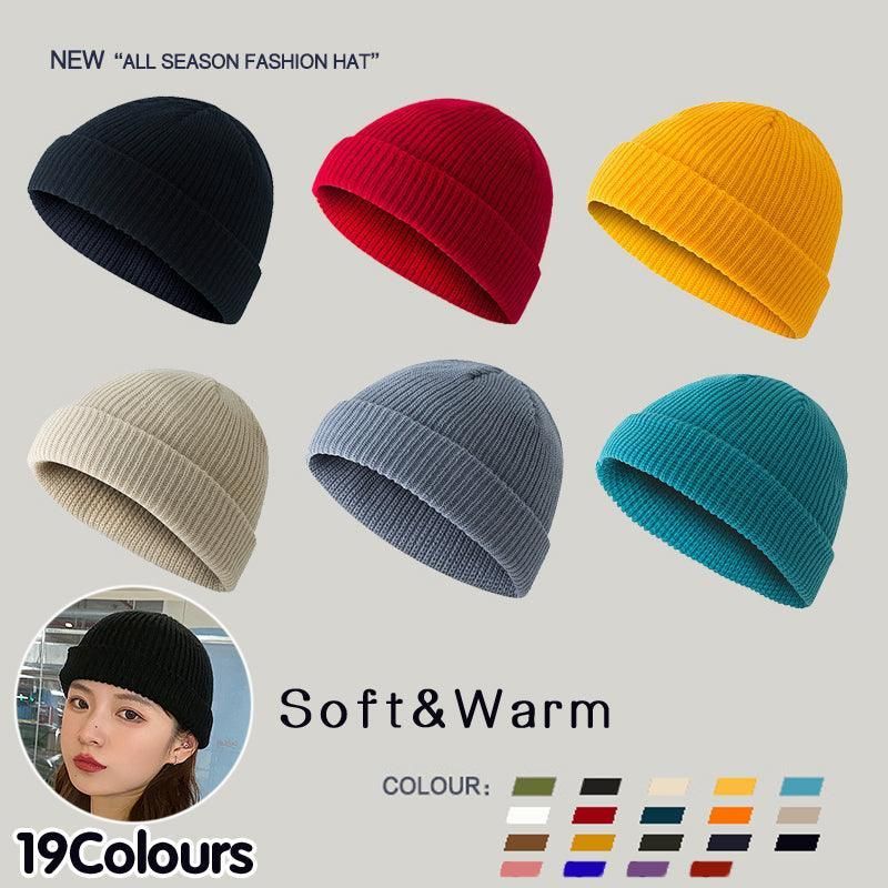 Men Women Mini Fisherman Beanie Winter Spring Hat Soft Knitted Docker Skull Cap - Red โ image 2
