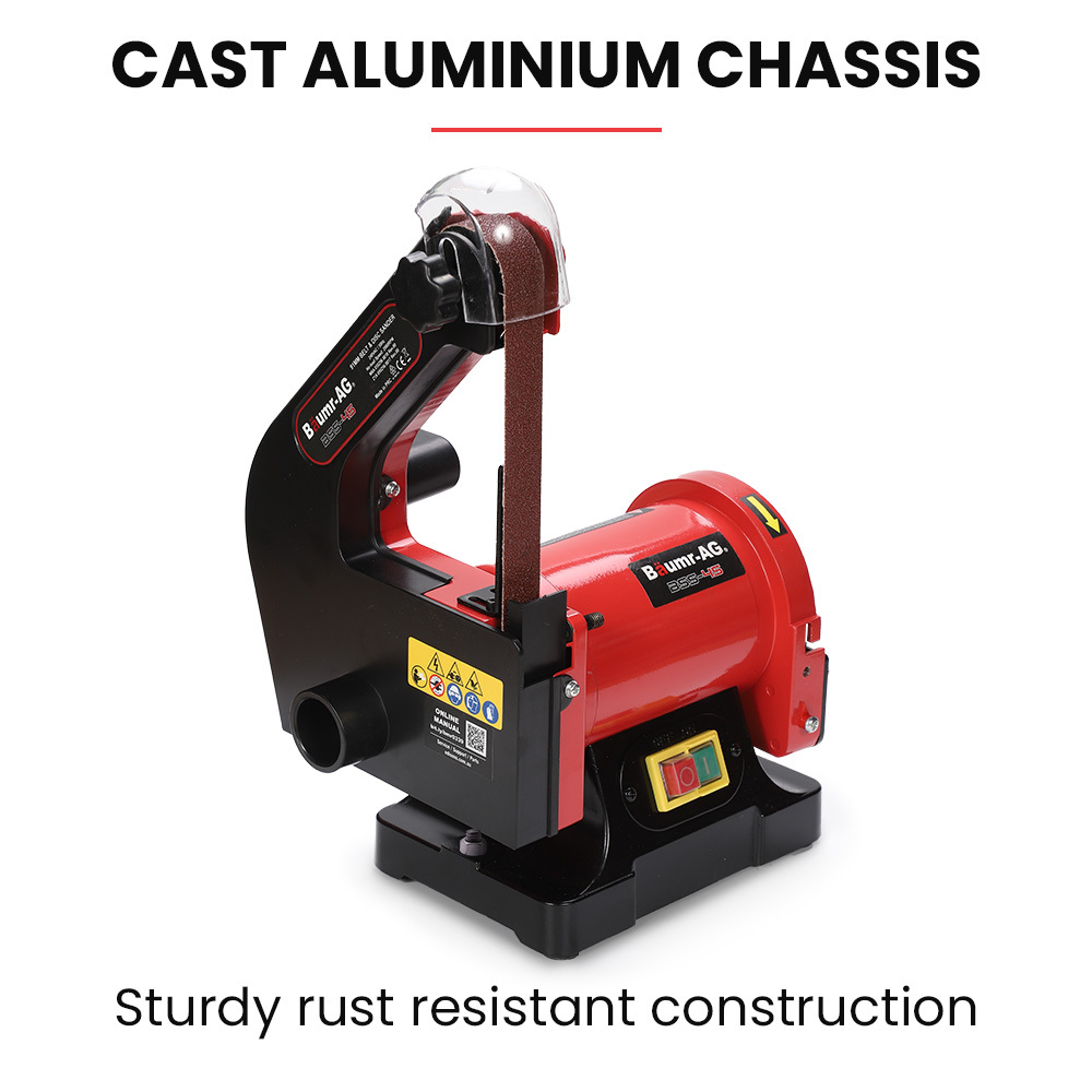 BAUMR-AG Bench Vertical Belt and Disc Sander Combo, 25mm Linisher, 125mm Sanding Disc, Brushless Motor, Dust Collection Ports โ image 6