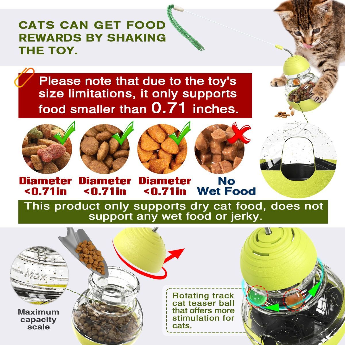 Cat Toy Treat Dispensing Ball Indoor Cat Toy Kitten Toy Mental Stimulation Cat — image 6