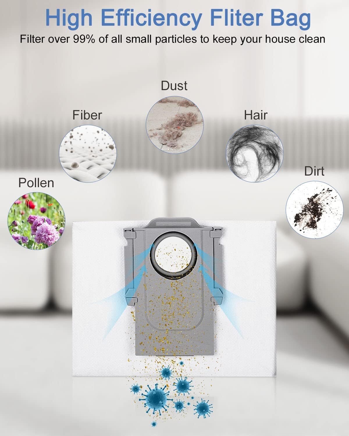 Suitable for Roborock S8 Pro Ultra S7 MaxV Ultra S7 Pro Ultra Q7 Robot Vacuum Cleaner Bags 10 pcs compatible — image 5