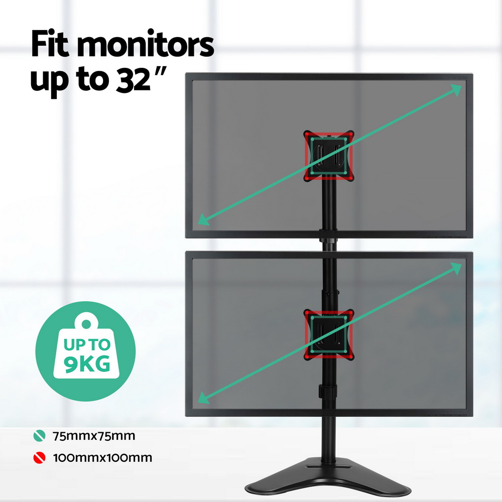 Artiss Monitor Arm Stand Dual Mount HD LED TV Bracket Holder Freestanding — image 5