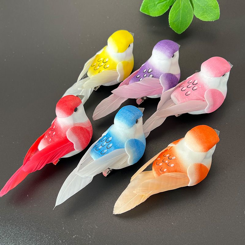 4pcs Artificial Birds Realistic Clip on Bird Ornaments with Feathers for Decoration, Arts & Crafts and Floral Arrangements