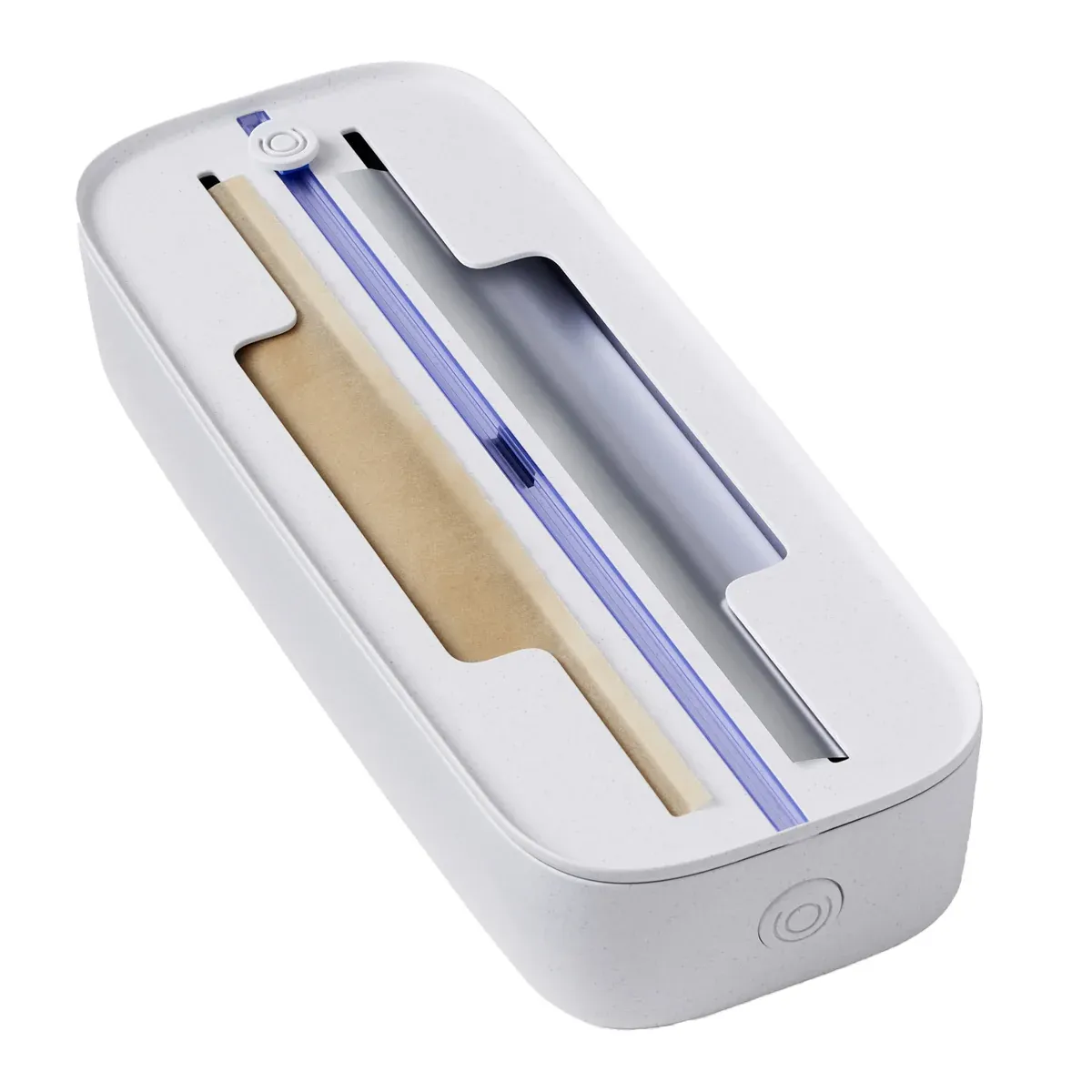 Kitchen Plastic Wrap Cutter Cling Film Dispenser Box ABS White 38.5 x 15 x 7cm — image 2