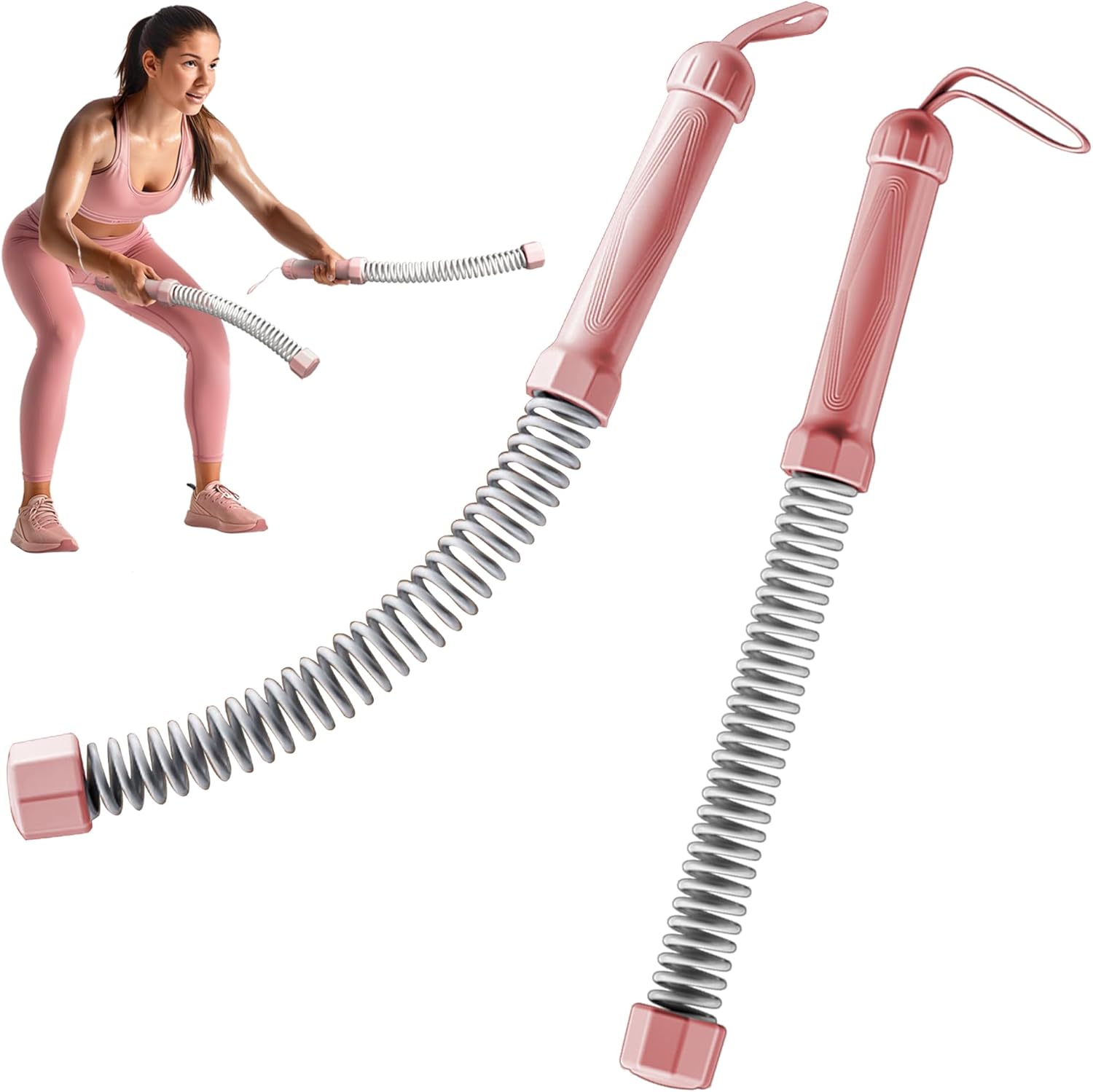 2PCS Weighted Ropeless Battle Ropes, 3.5 lbs in total, Heavy Duty Workout Rope for Home Gym with Training Poster, Portable Workout Rope for Strength Training