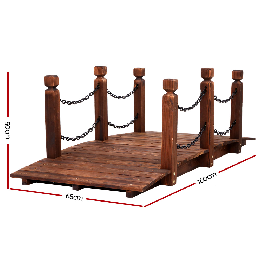 Gardeon Garden Decor Outdoor Ornament Wooden Bridge Chain 160cm โ image 2