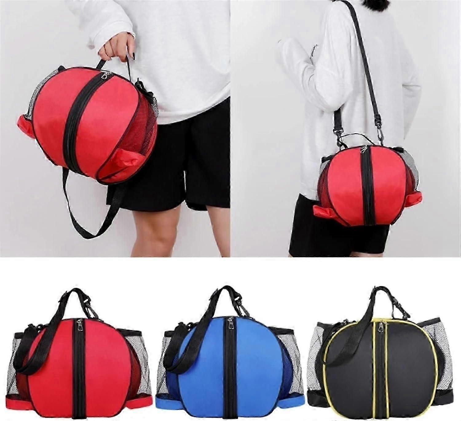 Sports Ball Bag Basketball Soccer Storage Bag Portable Equipment Carry Bag for Team Training Gym Outdoor Activities - Black โ image 2