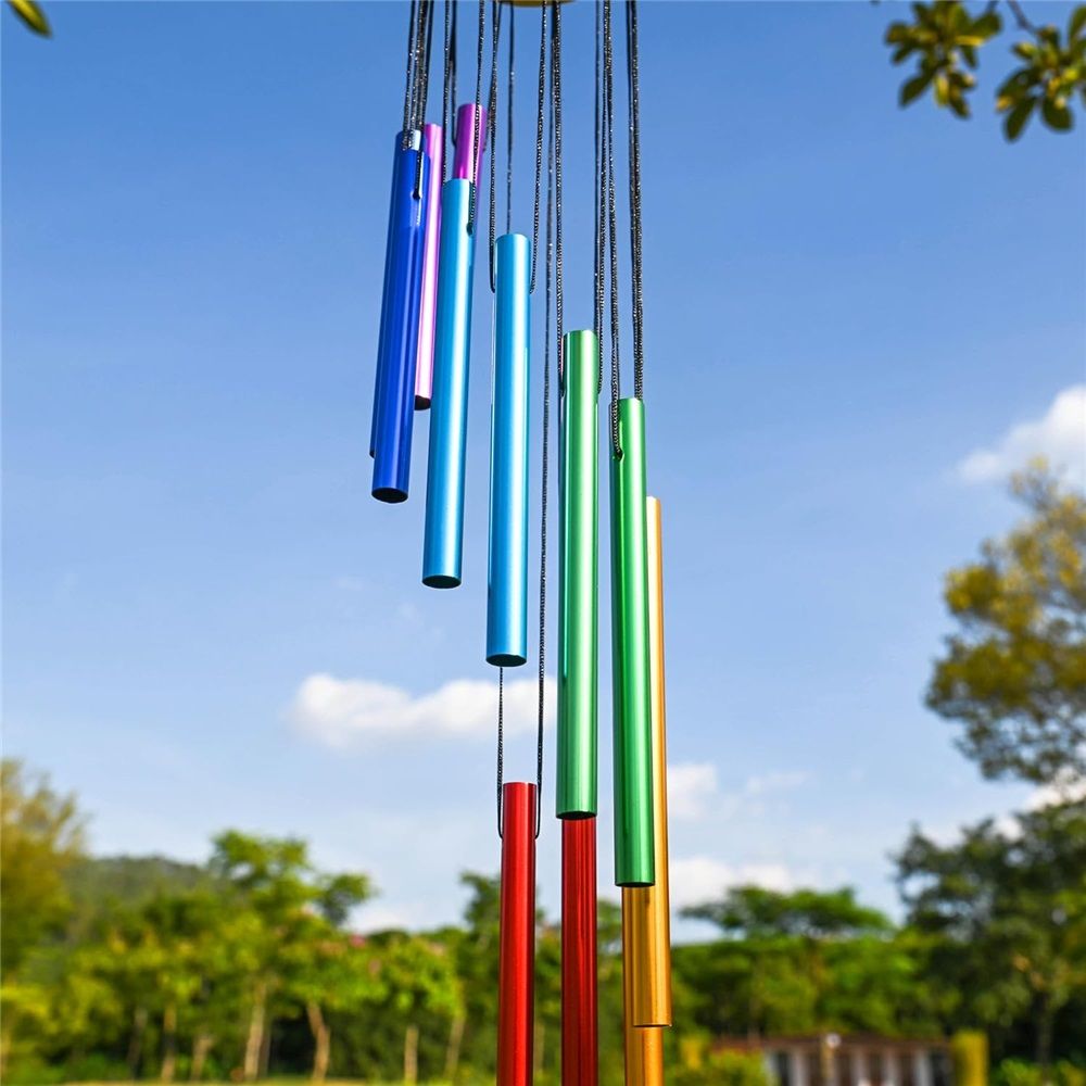 2 pack Outdoor Colorful Wind Chimes for Outside with 12 Aluminum Tubes for Garden Patio Balcony and Home Decor — image 5
