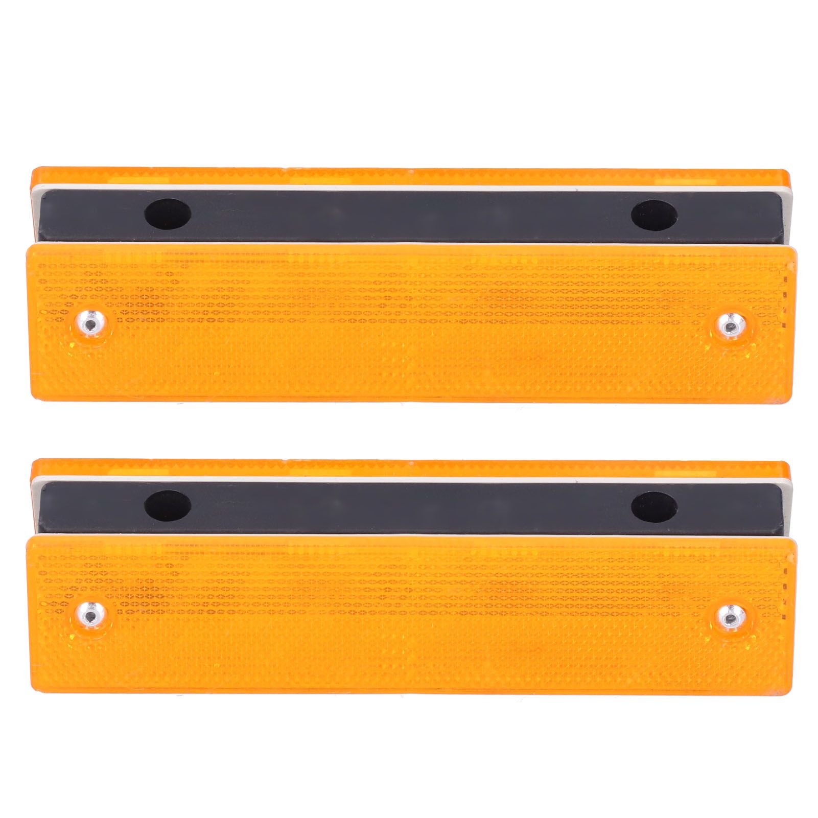 2PCS Rectangle Reflective Sign Road Stud Marker for Highway Traffic Warning Facilities(YellowYellow )