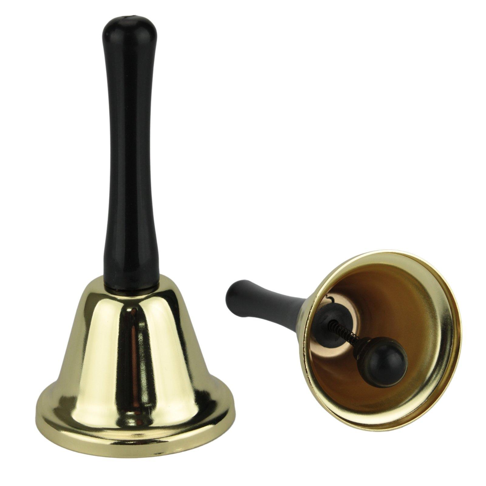SANTA BELL Jingle Claus Wooden Handle Bells Rattles Christmas Xmas - Gold — image 2