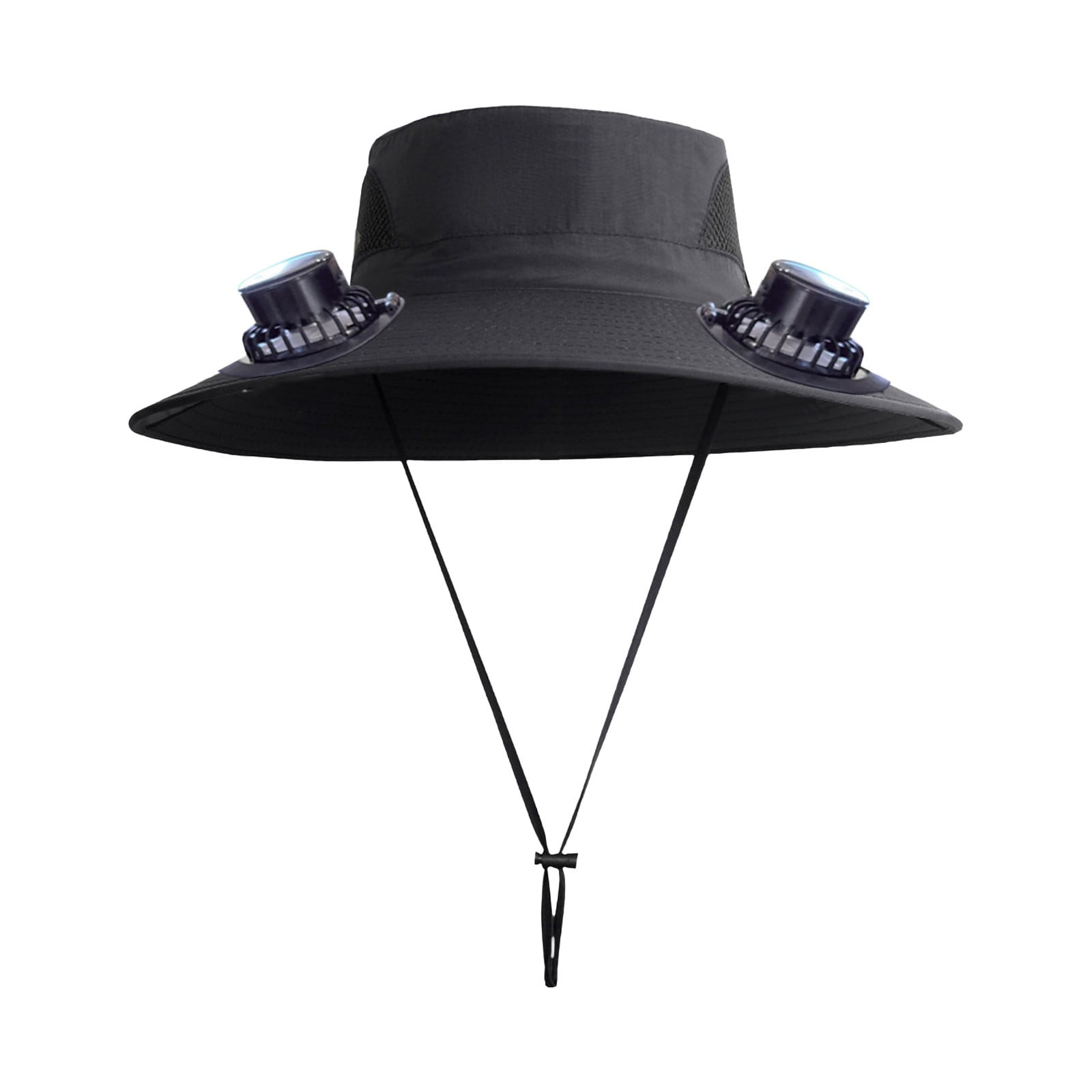 Wide Brim Solar Fan Hat with 2 Solar Fan, Fan Built in Hat with Fans Solar Power, Solar Powered Fan Hat for Outdoor Fishing Travel, 3 Speed Adjustable Fan Hat — image 2
