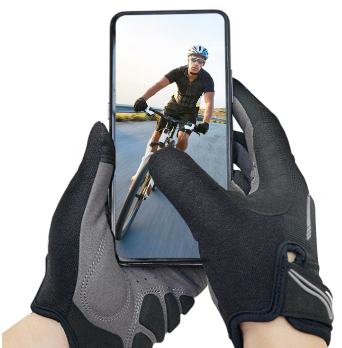 M Blue Unisex Full-Finger Cycling Gloves - Padded Shock-Absorbing & Anti-Slip Grip for MTB & Road Biking — image 3