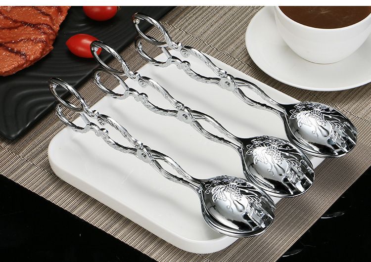 2 Piece Zinc Alloy Cooking Tongs Woodcarving Pattern, 4.5 x 22 cm โ image 5