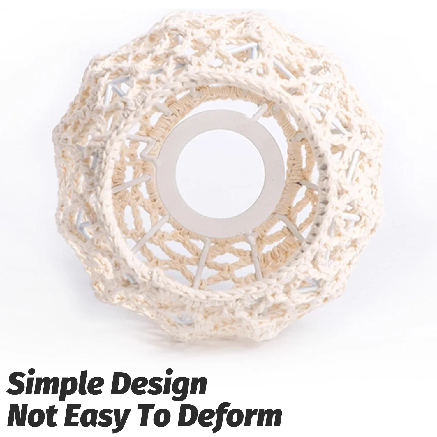 Paper Rope Pendant Light New Chinese Style Rattan-Like Lampshade Lamp 15x15cm — image 5