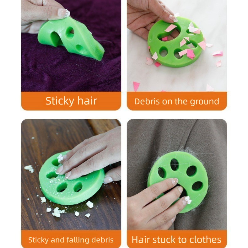 Floral green 10-Pack Reusable Silicone Cat Paw Lint Remover for Clothes and Laundry, Double-Sided Sticky Cleaner for Pet Hair and Dust – Ideal for Home Use — image 5