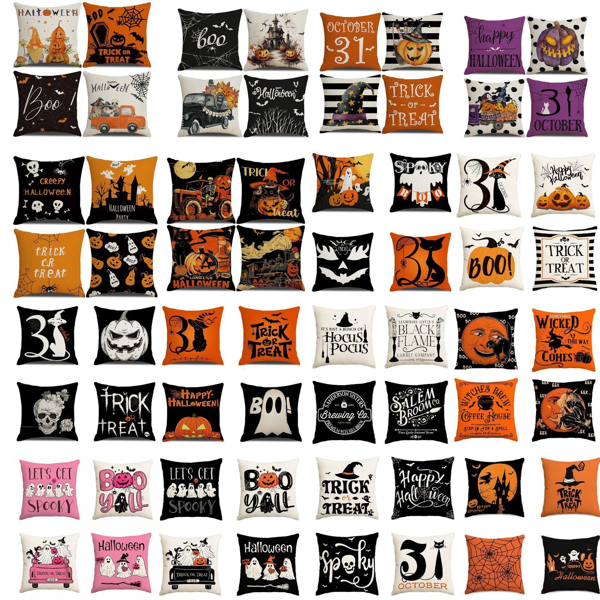 4PC Pillow Cover For Festival Decoration, Halloween & Christmas Home Display, Style 31, Suitable For Sofa, Living Room, Bedroom, 45x45cm Does Not Include — image 2