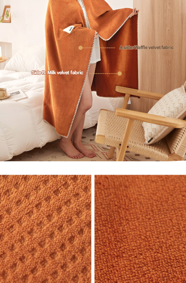 200*230CM Green Ultra-Soft Dual-Sided Waffle & Plush Fleece Blanket - Large Cozy Throw for Bed & Sofa — image 6