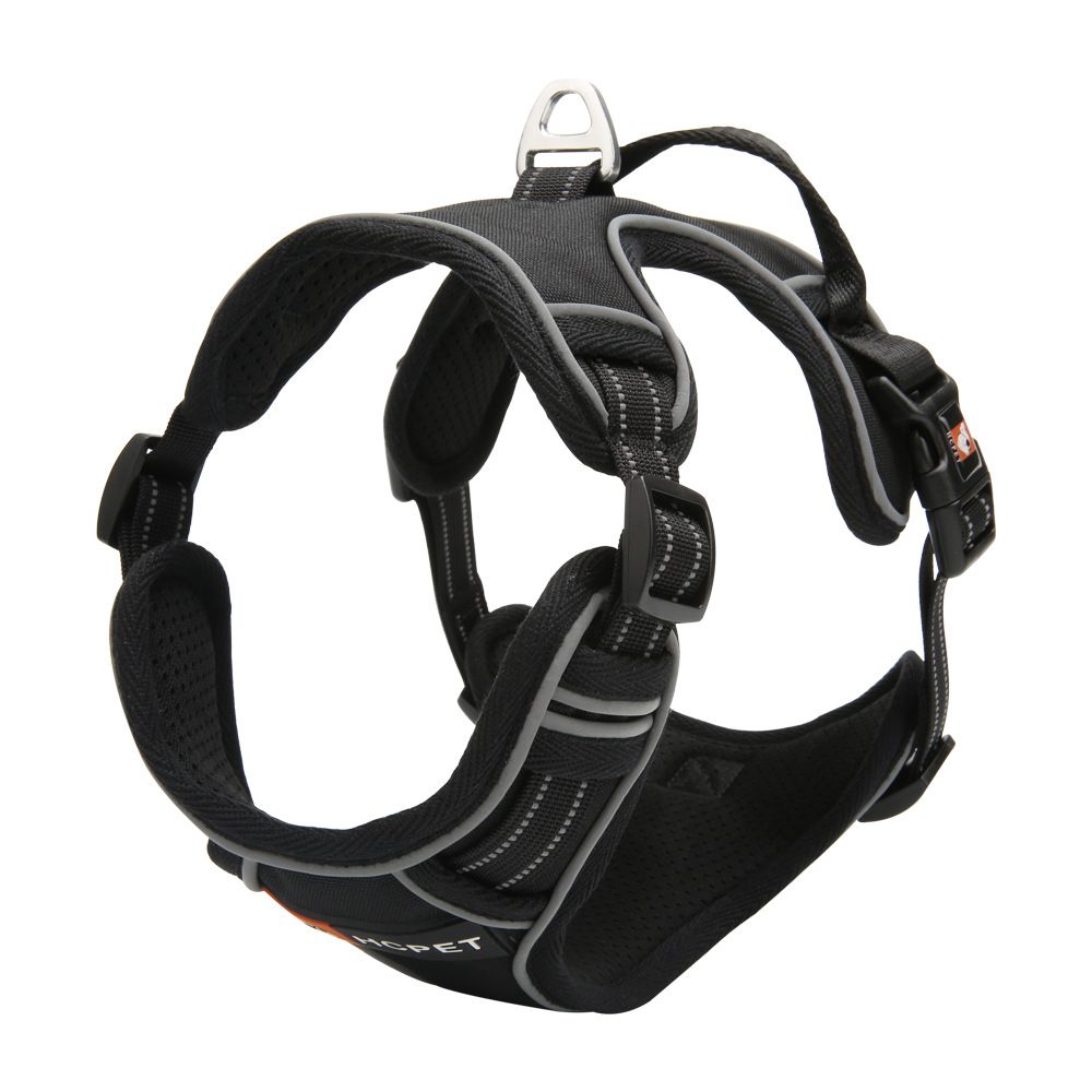 HCPET Dog Vest Harness Reflective Nylon Black S (Bust 38-50cm)