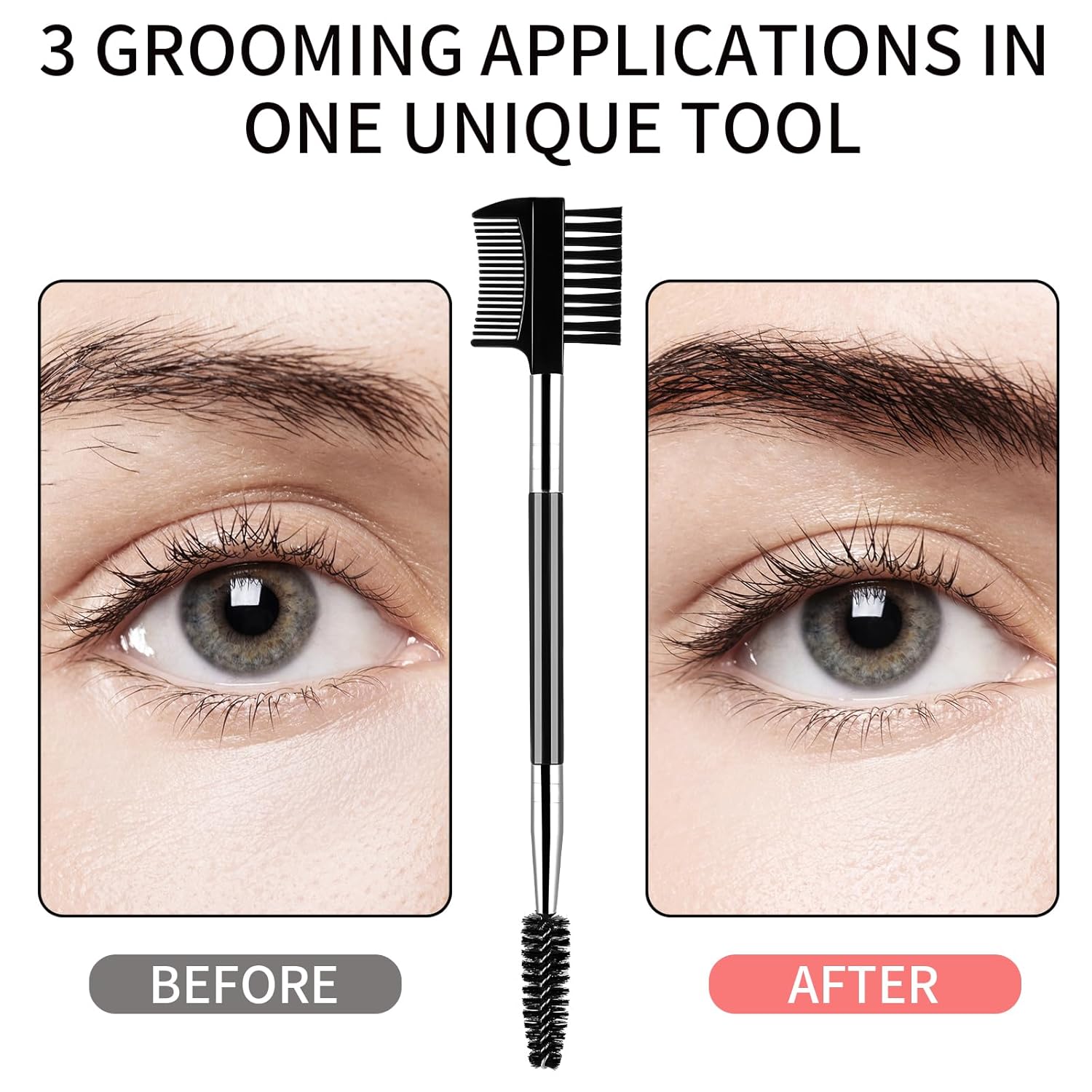 3 PCS Eyelash Shaper Eyelash Comb Separator Double Head Eyebrow Brush Black 3 Head Eyebrow Makeup Tool Different Spoolie Brushes to Separating Lashes โ image 3