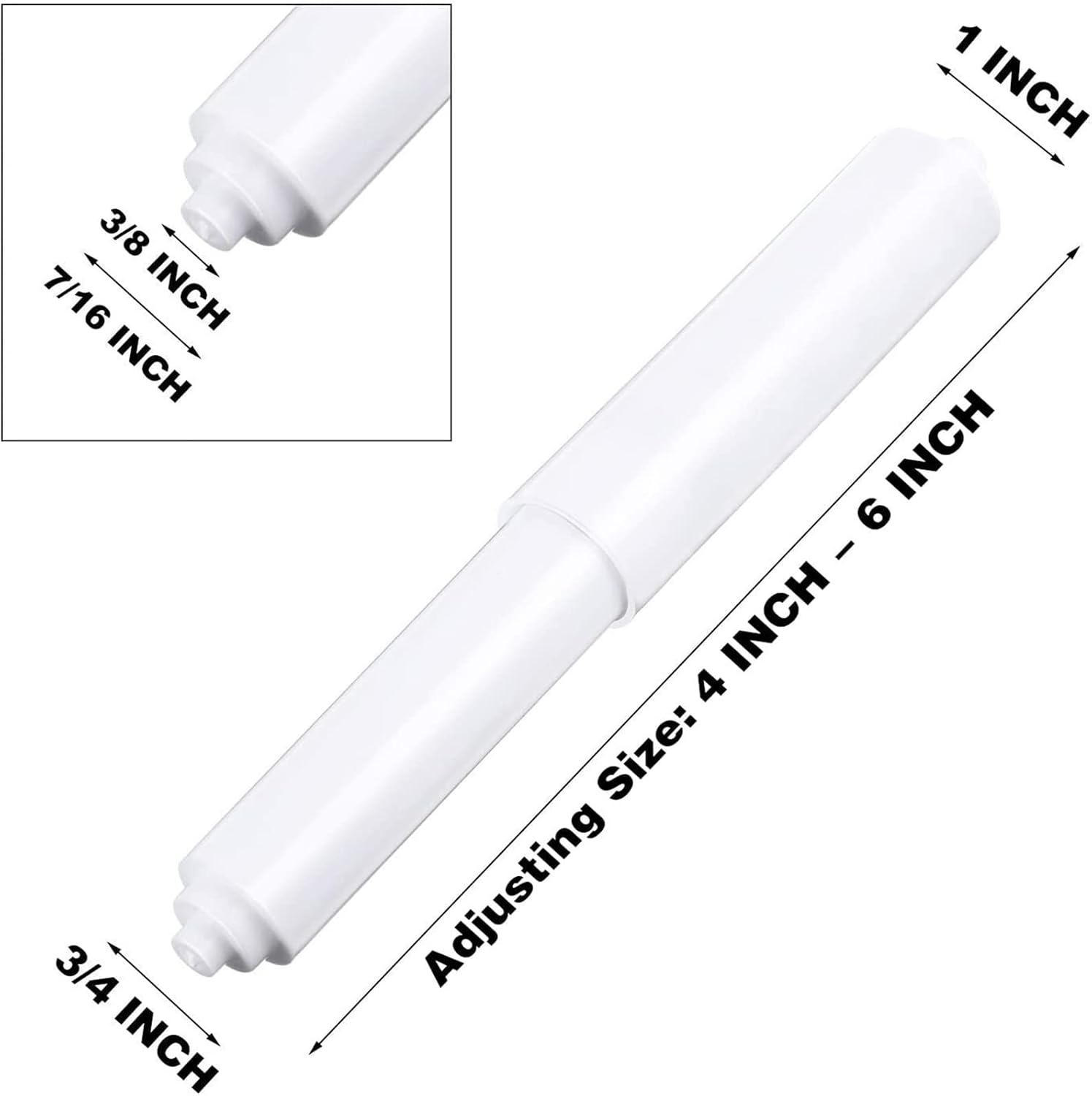 2 Pcs Universal Toilet Paper Holder Replacement Rod Spring Loaded Plastic Retractable Paper Replacement Rod Toilet Tissue Roll Holder Insert for Bathroom Home โ image 3