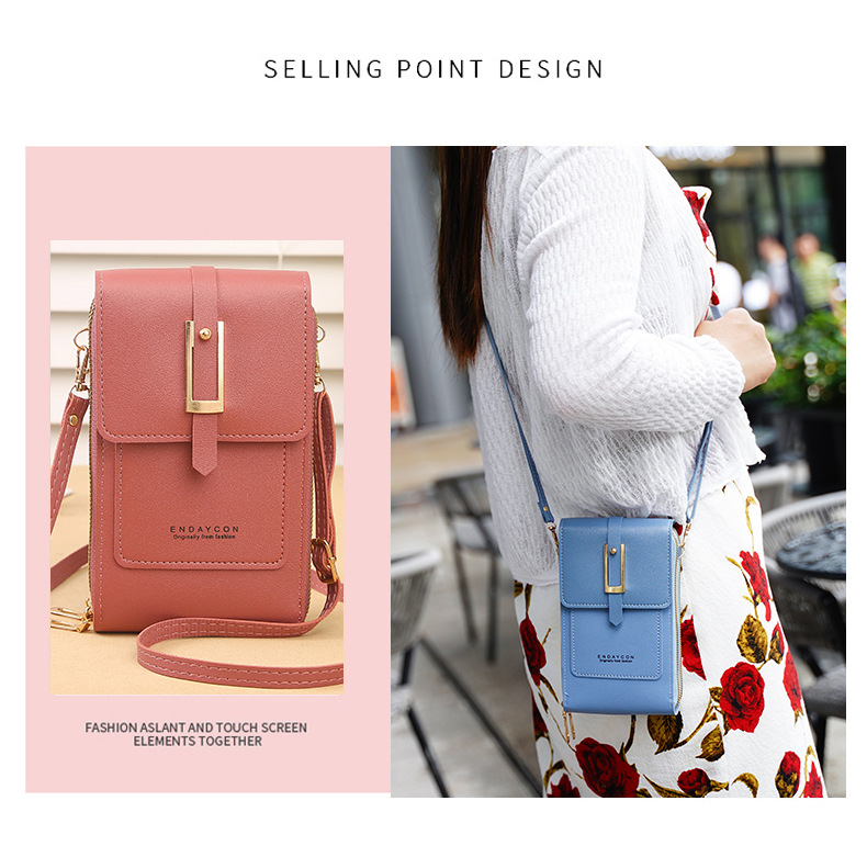 Women's Crossbody Phone Bag with Clear Touch Screen Window PU Leather Wallet Purse Multi-Pocket Shoulder Handbag Adjustable Strap Card Holder Pale pink — image 4